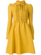 Valentino Flared Bib Dress - Yellow & Orange