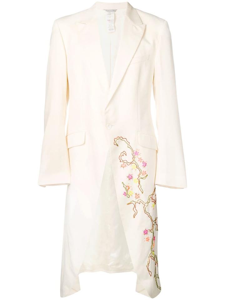 Versace Vintage Embroidered Tuxedo Coat - White