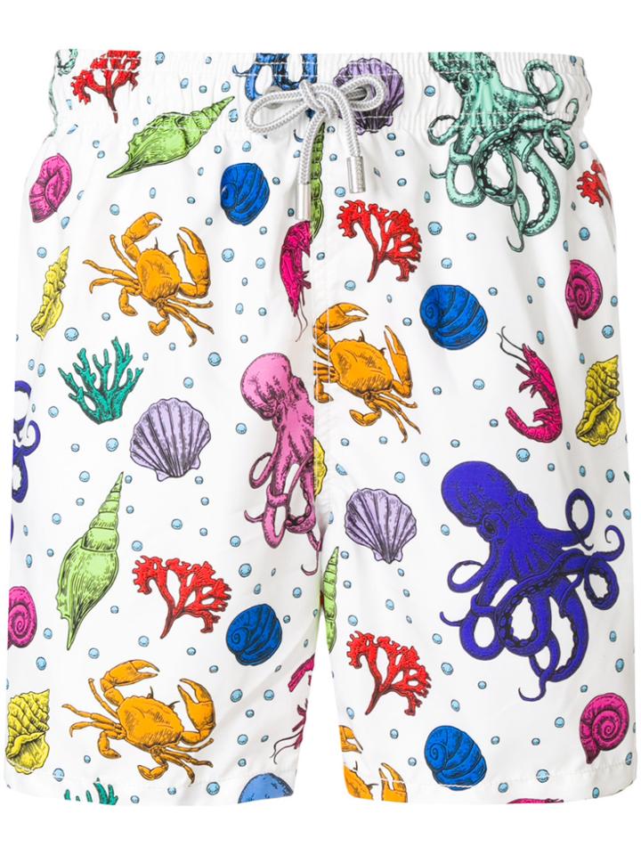 Mc2 Saint Barth Sea Life Swim Shorts - White