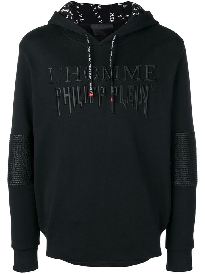 Philipp Plein Rubberised Logo Hoodie - Black