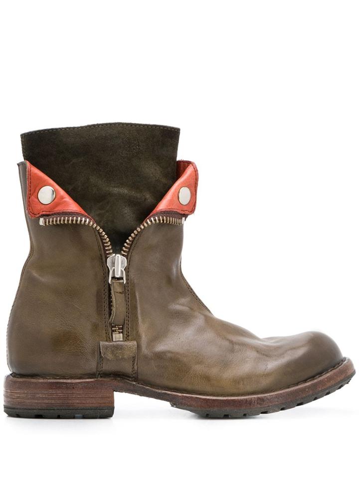 Moma Side Zipped Boots - Green