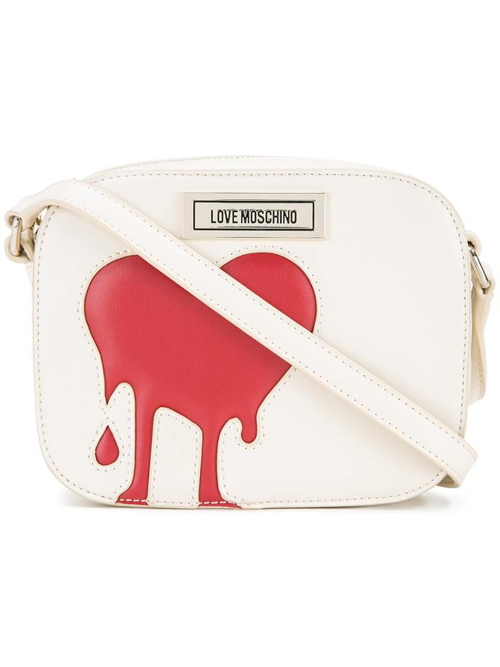Love Moschino Melting Heart Crossbody Bag, Women's, White, Polyurethane