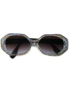 Rosie Assoulin Clear Framed Sunglasses - Yellow & Orange