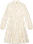 Gucci Gg Broderie Anglaise Dress - White