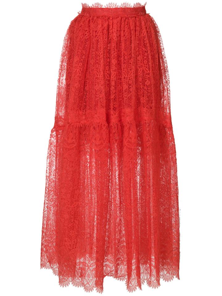 Ermanno Scervino Lace Maxi Skirt - Red
