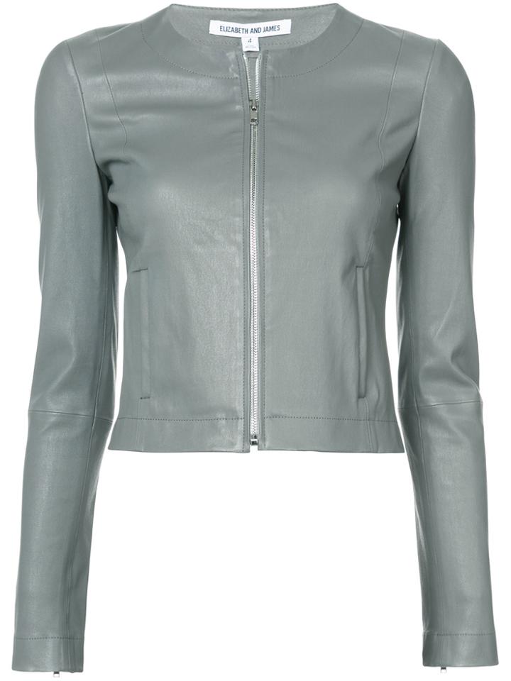 Elizabeth And James Collarless Fitted Jacket - Grey