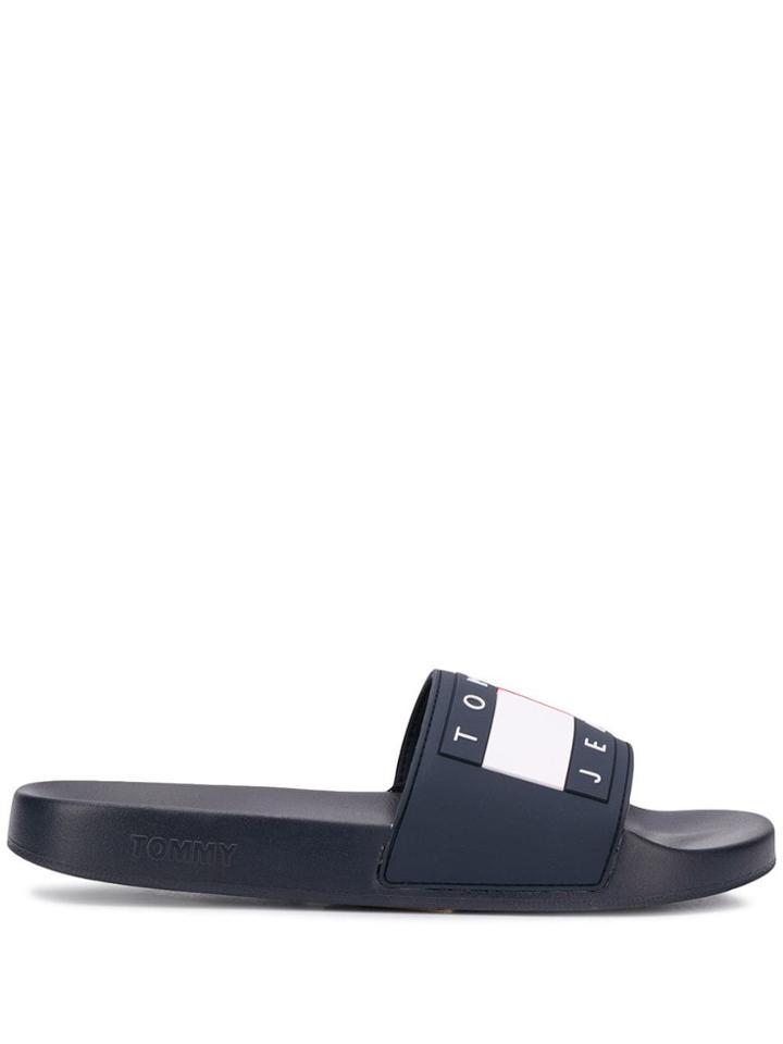 Tommy Jeans Logo Print Slides - Blue