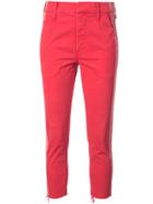 Mother Cropped Side-stripe Jeans - Red