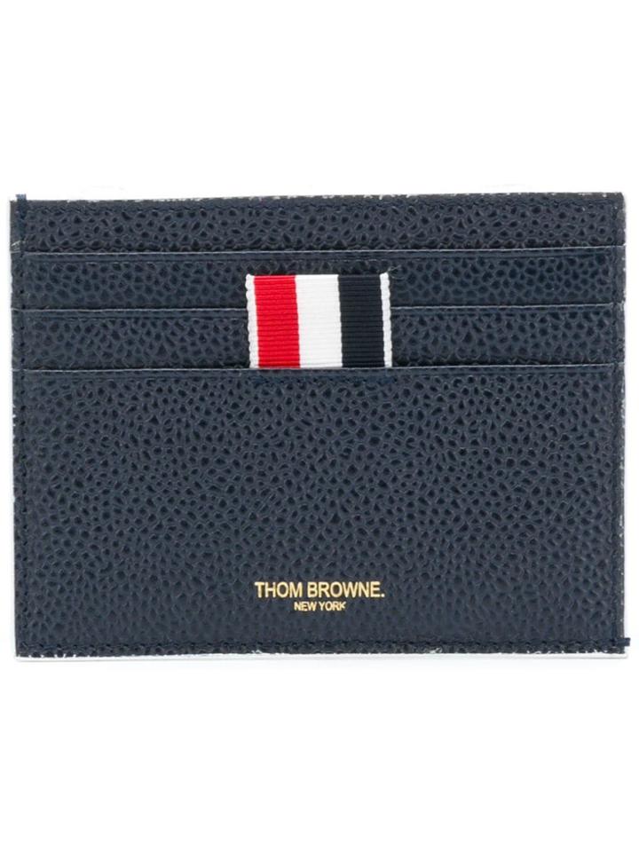 Thom Browne 4-bar Edge Stain Note Cardholder - Blue