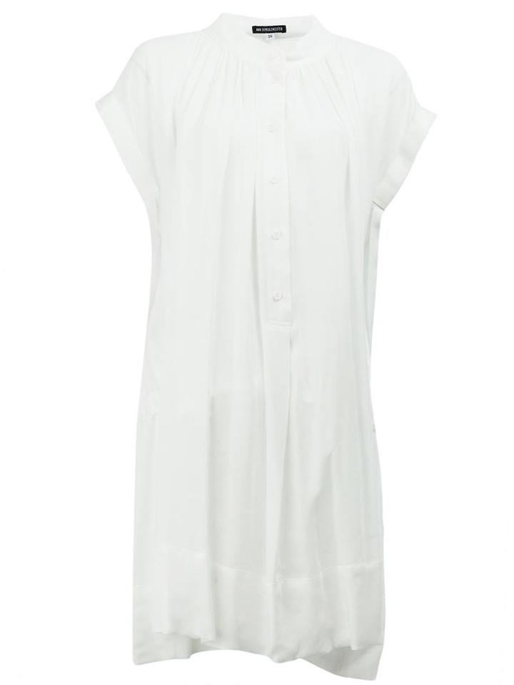 Ann Demeulemeester Front Placket Dress, Women's, Size: 34, White, Rayon