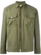 Palm Angels Front Pocket Zipped Jacket, Men's, Size: 48, Green, Cotton/polyurethane