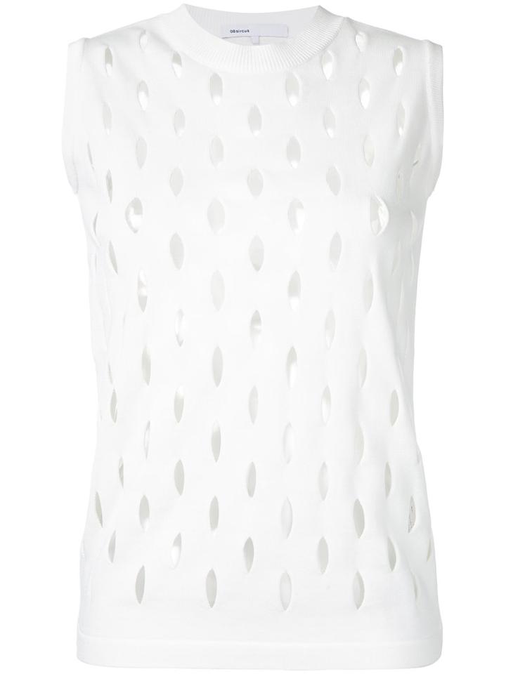 08sircus - Perforated Detail Sleeveless Top - Women - Cotton - 38, White, Cotton