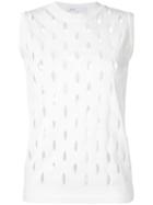 08sircus - Perforated Detail Sleeveless Top - Women - Cotton - 38, White, Cotton