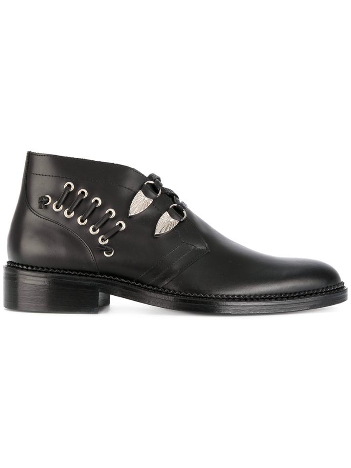 Toga Virilis Eyelet Detail Derby Shoes - Black