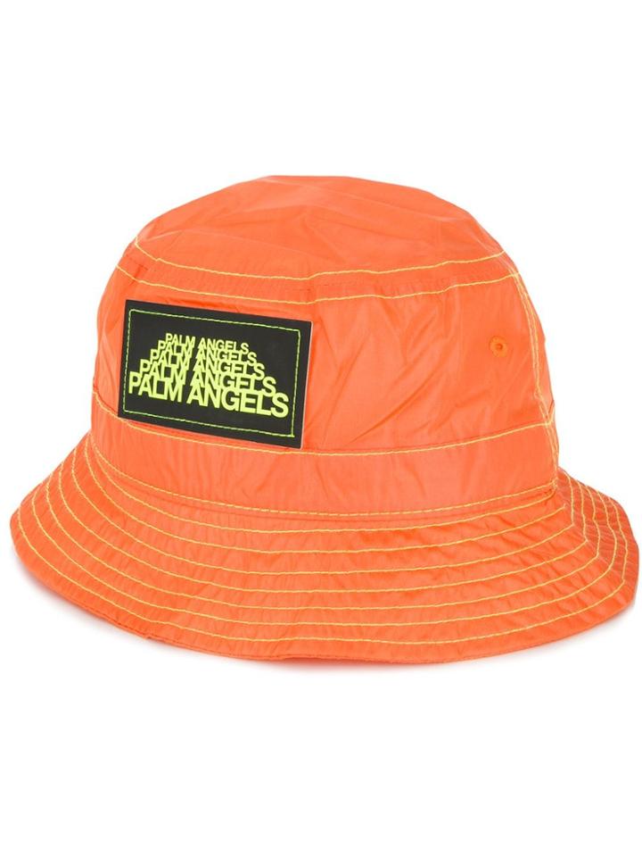 Palm Angels Logo Patch Bucket Hat - Orange