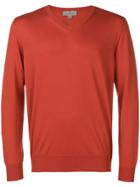 Canali V-neck Sweater - Red