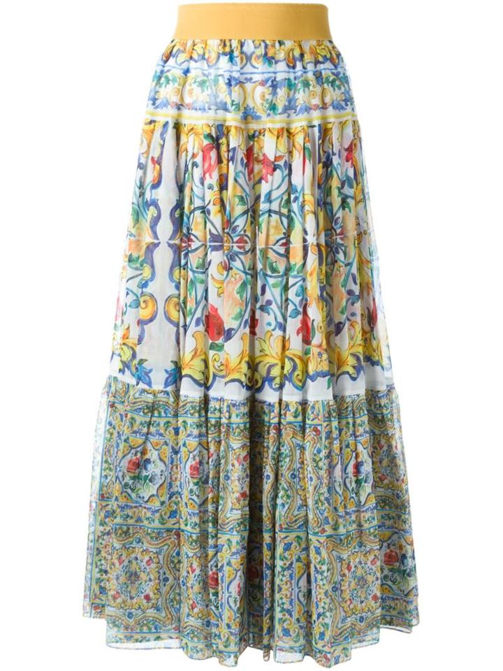 Dolce & Gabbana Majolica Print Long Skirt