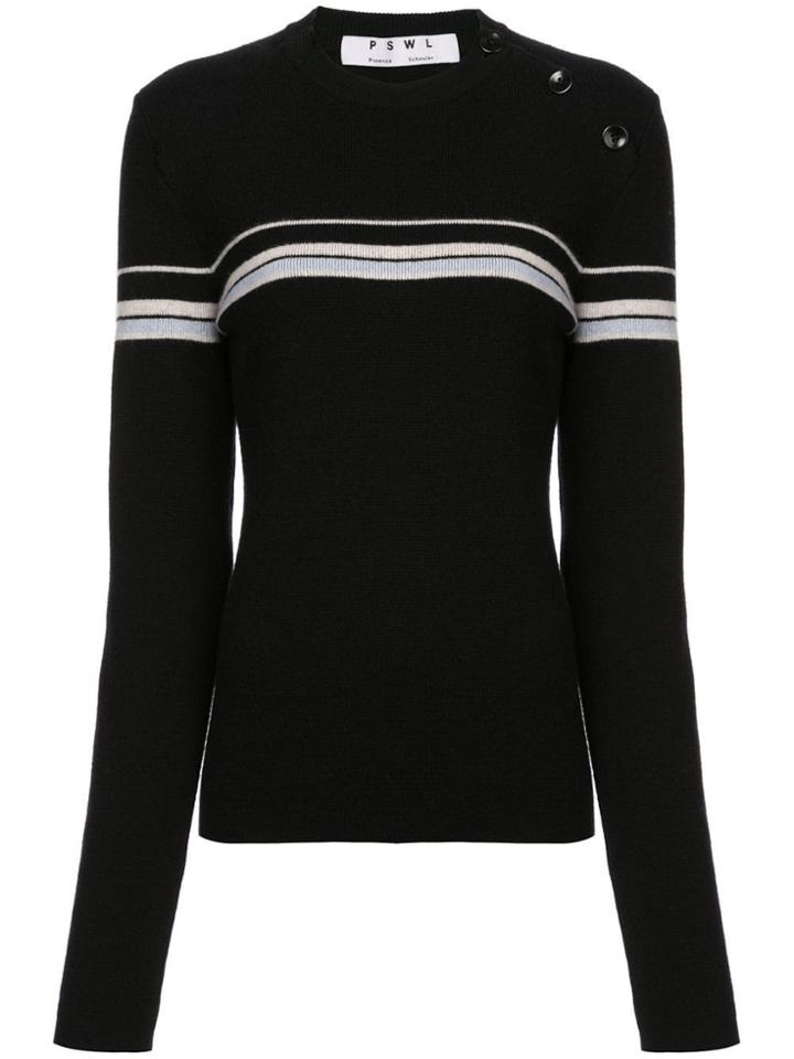 Proenza Schouler Pswl Merino Cashmere Stripe Sweater - Black