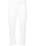 Ann Demeulemeester Distressed Cropped Trousers - White