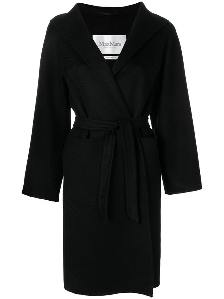 Max Mara Lilia Wrap Coat - Black