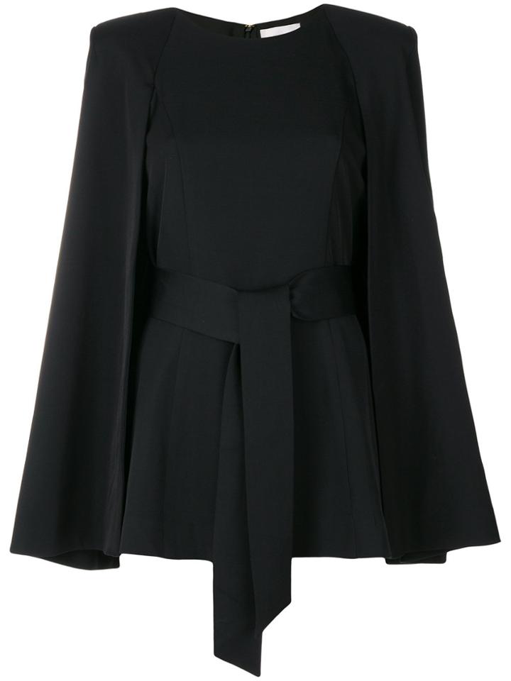Misha Collection Belted Oversized Blouse - Black