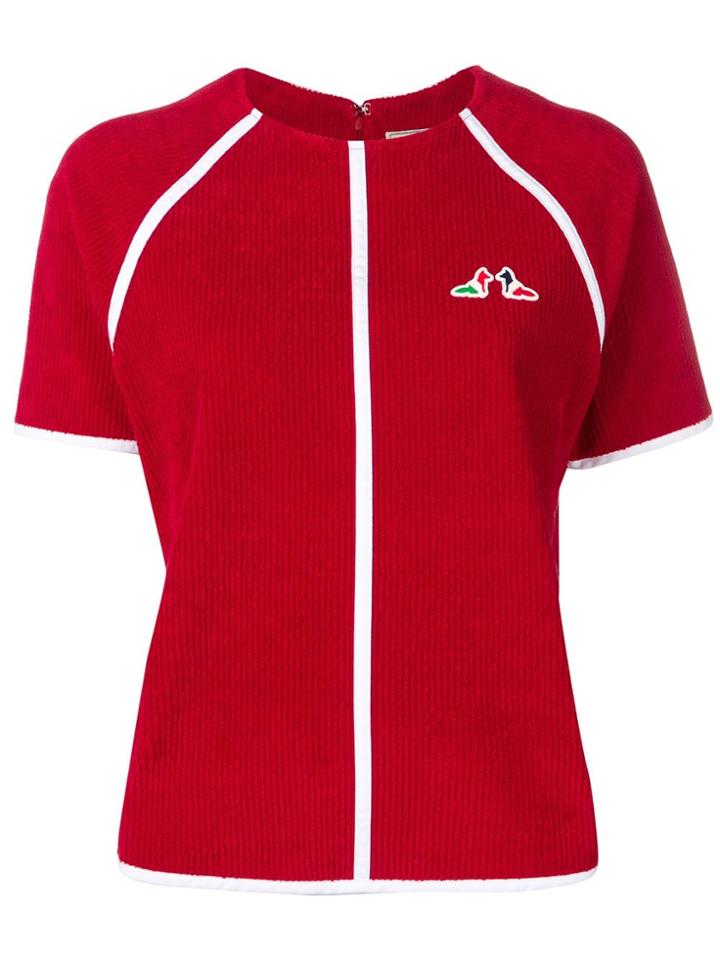 Maison Kitsuné Terry Cloth Fox Top - Red