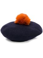 Paul Smith Two-tone Beret Hat - Blue