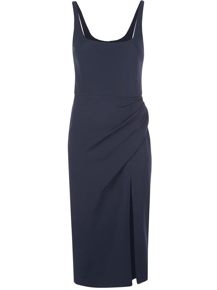 Cushnie Side Slit Ruched Dress - Blue
