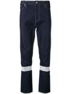 Junya Watanabe Man Contrasting Knee Slim-fit Jeans - Blue