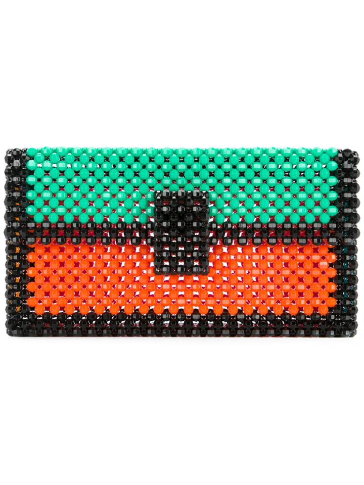 Delduca Block Panelled Clutch - Black