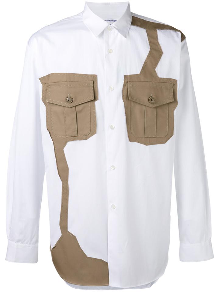 Comme Des Garçons Shirt Contrast Patch Shirt - White