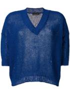 Roberto Collina Shortsleeved Knit Top - Blue