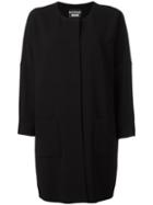 Boutique Moschino Three-quarters Sleeve Boxy Coat, Women's, Size: 44, Black, Polyester/triacetate