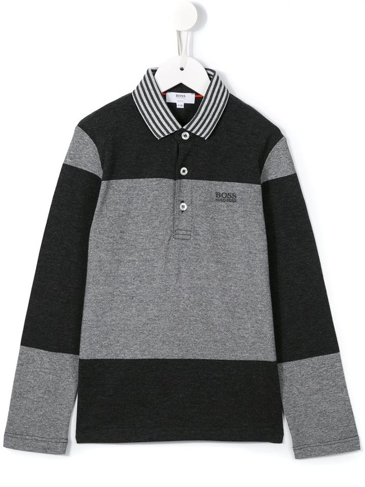 Boss Kids Colour Block Polo Shirt, Boy's, Size: 12 Yrs, Grey