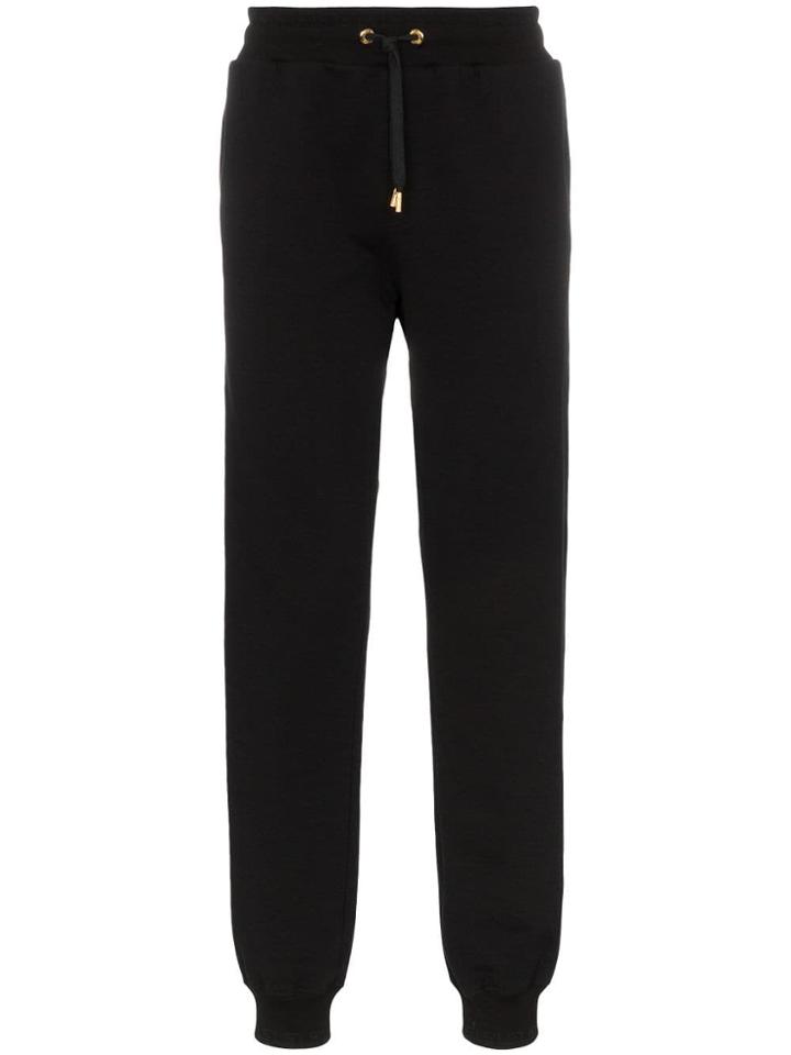 Versace Embroidered Medusa Logo Cotton Sweatpants - Black