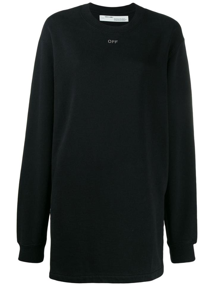Off-white Embellished Logo Oversized Sweatshirt - Black