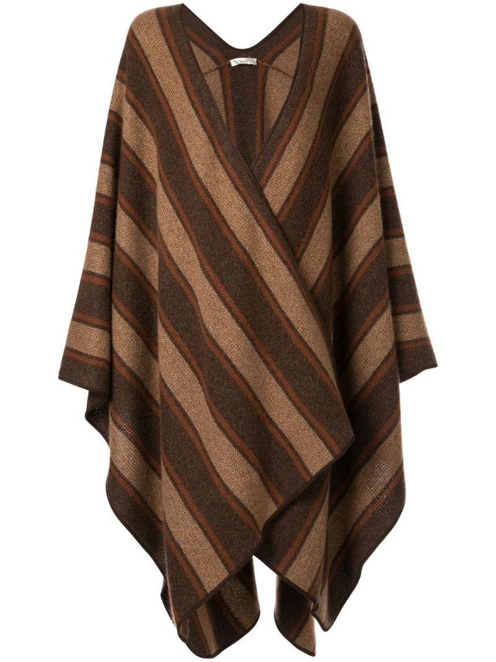 The Row Brick Stripe Cape - Brown