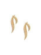 Daou 18kt Yellow Gold Feather Earrings