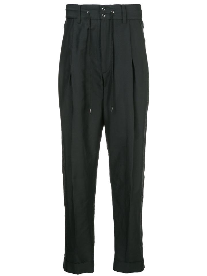Takahiromiyashita The Soloist Lace-up Waistband Trousers - Black