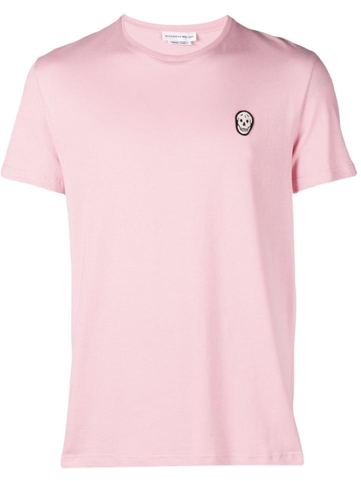 Alexander Mcqueen Skull Patch T-shirt - Pink & Purple