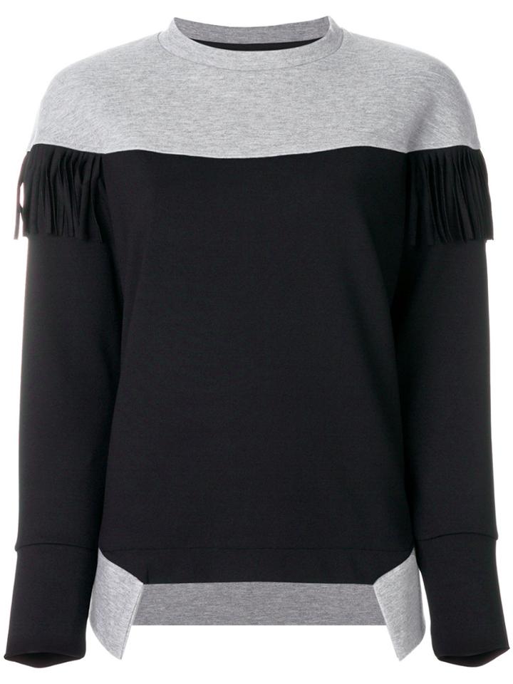 Sàpopa Bicolour Fringed Sweatshirt - Grey