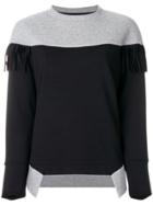 Sàpopa Bicolour Fringed Sweatshirt - Grey