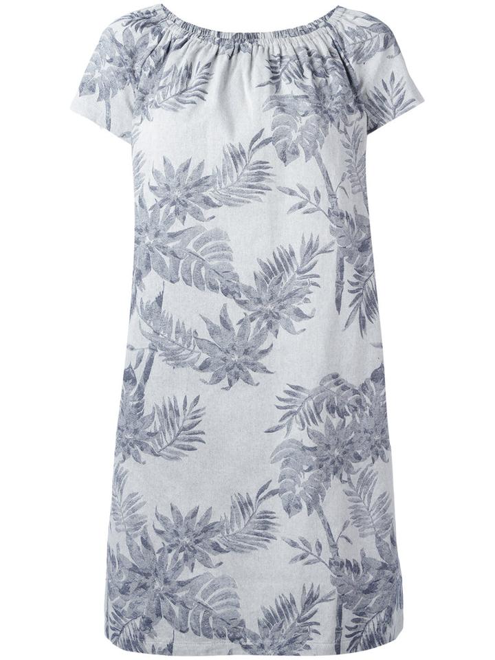 Steffen Schraut - Floral Shift Dress - Women - Cotton/spandex/elastane - 38, Women's, Blue, Cotton/spandex/elastane