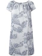 Steffen Schraut - Floral Shift Dress - Women - Cotton/spandex/elastane - 38, Women's, Blue, Cotton/spandex/elastane