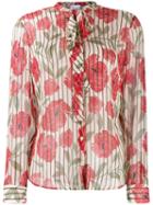 Red Valentino Striped Floral Print Shirt