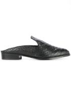 Robert Clergerie Embossed Print Mules - Black