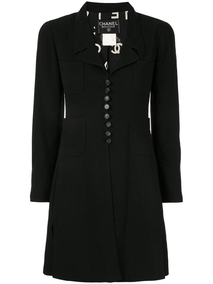 Chanel Vintage Cc Logos Button Long Sleeve Jacket - Black