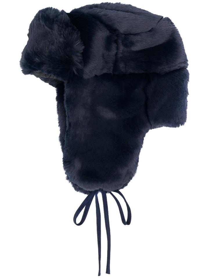 Paul Smith Tied Ear Flap Hat - Blue