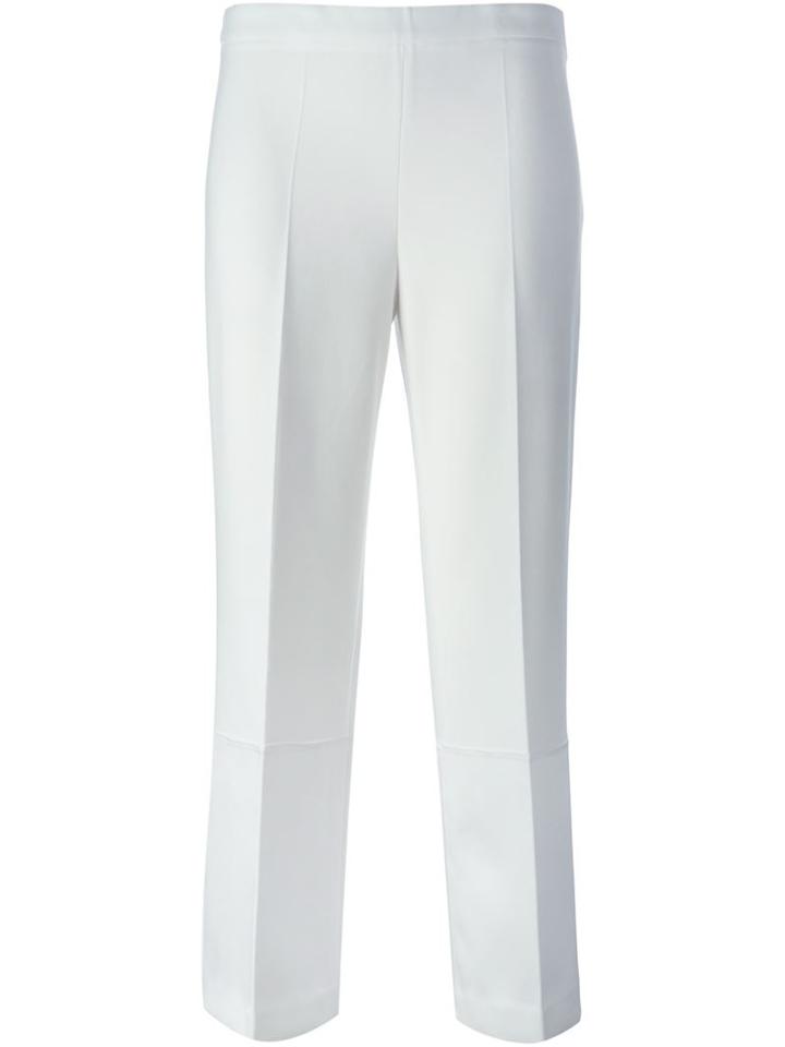 Theory Classic Cigarette Trousers, Women's, Size: 4, White, Triacetate/polyester