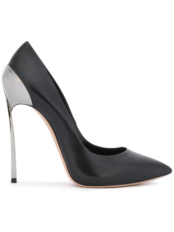 Casadei Metallic Heeled Pumps - Black